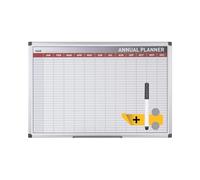 Bi-Office Tableau blanc 90 x 60 cm Planning annuel magnétique