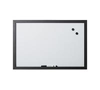 Bi-Office,Tableau Blanc Magnétique Optimum, effaçable à sec, cadre en MDF finition noir mat, 60 x 45 cm