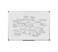 Bi-Office Tableau Blanc Maya, Melaminé Double Face, Non-magnétique, Cadre en Aluminium, 105 x 75 cm