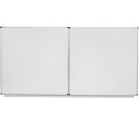 Bi-Office Tableau blanc Triptyque NF émaillé - L.120 x H.90 cm (fermé) - Magnétique - Cadre Aluminium