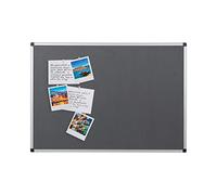 Bi-Office Tableau d'Affichage en Feutre Gris Maya, Cadre en Aluminium, 90x60 cm