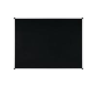 Bi-Office Tableau d'Affichage en Feutre Noir Maya, Cadre en Aluminium, 120x90 cm