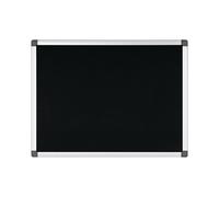 Bi-Office Tableau d'Affichage en Feutre Noir Maya, Cadre en Aluminium, 60x45 cm
