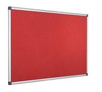 Bi-Office Tableau d'Affichage en Feutre Rouge Maya, Cadre en Aluminium, 60x45 cm