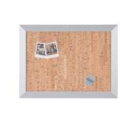Bi-Office, Tableau d'Affichage Kamashi, Liège Décoratif, Cadre en MDF Argenté, 60x45cm