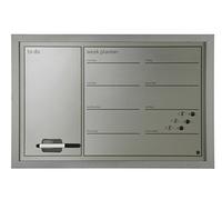 Bi-Office Tableau planning Hebdomadaire 60 x 40 cm Gris