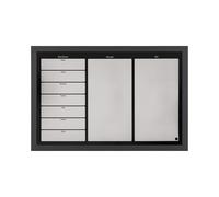 Bi-Office Tableau planning Hebdomadaire + Messages + Notes 60 x 40 cm Noir