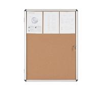 Bi-Office Vitrine d'Affichage Interieur en Liège Enclore, Tableau d'Affichage Verrouillable, 720 x 981 mm, 9 x A4