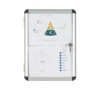 Bi-Office Vitrine d'Affichage Interieur Enclore, Tableau Blanc Magnétique Verrouillable, 367 x 500 mm, 2 x A4