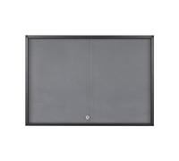 Bi-Office Vitrine d'exposition Exhibit Extra, surface en feutre gris, 12xA4, Portes coulissantes en verre, cadre en aluminium Anthracite