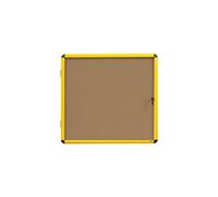 Bi-Office - Vitrine d'intérieur en aluminium jaune - 12 x A4 - fond en liège