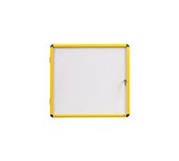 Bi-Office - Vitrine d'intérieur en aluminium jaune - 2 x A4 - fond en acier laqué