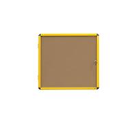 Bi-Office - Vitrine d'intérieur en aluminium jaune - 6 x A4 - fond en liège