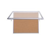 Bi-Office, Vitrine extérieure Mastervision, surface en liège, porte en verre à charnière supérieure, cadre en aluminium, 80,4 x 68,1 cm (capacité : 6 x A4)