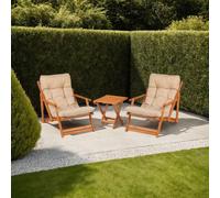 Biagio - Ensemble Table et Chaises, Marron, 2 Places