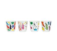 Bialetti 4 Tasses Expresso Pop Art Porcelaine 60 ml Ensemble de Tasses à Expresso