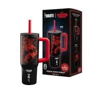 Gobelet Bialetti Stranger Things avec paille et poignée, 900 ml
