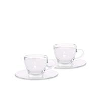 Bialetti Lot de 2 Tasses Expresso institutionnelles (avec Soupe), Verre, 2 unités, 75 ML, Transparent