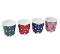 Bialetti Lot de 4 tasses à café colorées Joyful Memories en céramique lavables 70 ml
