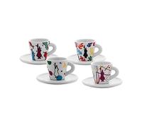 Bialetti Lot de 4 tasses avec soucoupe Espresso Arte
