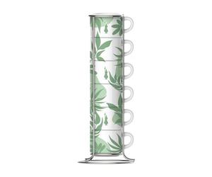 Bialetti Primavera Set De 6 Tasses À Espresso Sur Pied - Vert