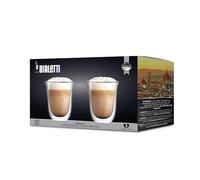 Bialetti Set 2 Verre Double Wall Firenze, 300ml, Isolation Thermique, Verre Borosilicaté