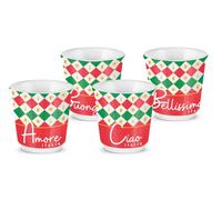 Bialetti Espressotasse Italia Damier, 80 ml, 4 Tassen, Tasse, Multicolore