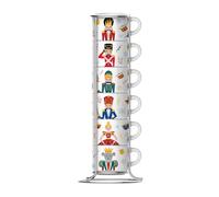 Bialetti Set de 6 tasses empilables, porcelaine