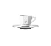 BIALETTI Tasses à expresso carrées, lot de 4, blanc/or blanc