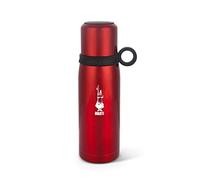 Bialetti To Go Bouteille Thermique avec Couvercle-Tasse, à Double Paroi, Garde au Chaud pendant 12 heures et au Froid pendant 24 heures, Capacité 460 ml, Acier, Rouge