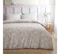 Bianca Ditsy Floral Parure de lit réversible en Coton 200 Fils avec Housse de Couette et taie d'oreiller Lilas
