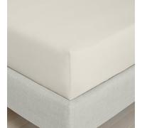 Bianca Drap-Housse en Percale de Coton 200 Fils pour lit Super King Size Naturel