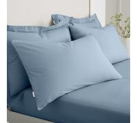Bianca Paire de taies d'oreiller Standard en Percale de Coton 200 Fils Bleu