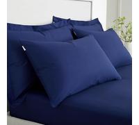 Bianca Paire de taies d'oreiller Standard en Percale de Coton 200 Fils Bleu Marine