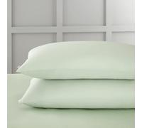 Bianca Paire de taies d'oreiller Standard en Satin de Coton 400 Fils Vert