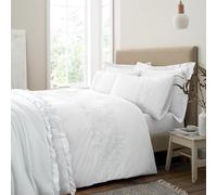 Bianca Parure de lit en Coton 200 Fils avec Housse de Couette et taies d'oreiller Blanc
