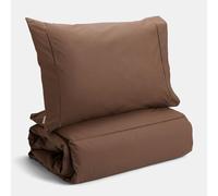 Bianca Plain Dyed Deep Taupe Parure de lit 100% Percale de Coton pour lit de 105 cm