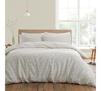 Bianca Shadow Leaves Parure de lit Double en Coton 200 Fils avec Housse de Couette et taies d'oreiller Naturel