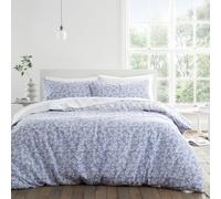 Bianca Shadow Leaves Parure de lit en Coton 200 Fils avec Housse de Couette et taies d'oreiller Bleu français Super King Size