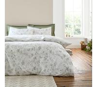 Bianca Thea Floral Parure de lit Double réversible en Coton 200 Fils avec Housse de Couette et taies d'oreiller Vert