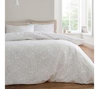 Bianca Woodland Parure de lit réversible en Coton 200 Fils avec Housse de Couette et taies d'oreiller pour lit Super King Size Naturel
