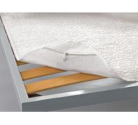 BIANCHERIAWEB Cache-sommier avec élastiques, Housse de sommier 100% Polyester, fabriqué en Italie, modèle Alba, Lavable en Machine, Couvre-sommier pour lit Double