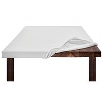 BIANCHERIAWEB Couvre-table molletonné protège-table sous-nappe protection taches feutre blanc élastique sur le bord fabriqué en Italie 80 x 80 cm Blanc