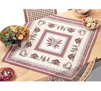BIANCHERIAWEB Nappe de table napperon Chemin table tyrolienne Montagne Baita Mont Blanc 90 x 90 cm Mont Blanc