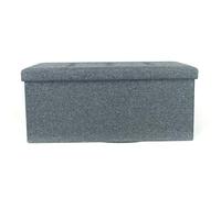 Biancheriaweb Pouf coffre rembourré pliable modèle double liner couleur gris