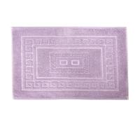 BiancheriaWeb Tapis de bain de douche, éponge, couleur unie, Turin, tapis super absorbant, en coton, poils courts, avec grec, 60 x 120 cm, lilas