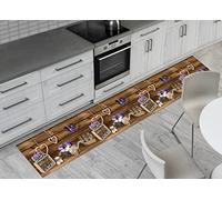 BIANCHERIAWEB Tapis de cuisine antidérapant imprimé numérique, motif lavande cœur chariot 50 x 90 cm, lavande