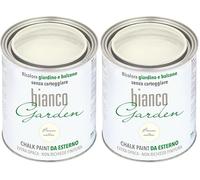 bianco Shabby CHALK PAINT Peinture spéciale pour extérieur, blanc antique, pour jardin, balcon, sans peinture et sans finition (1 litre) (Lot de 2)