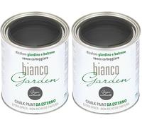 bianco Shabby® CHALK PAINT Peinture spéciale pour extérieur Grigio Antracite - Ricolore jardin et balcon sans peinture et sans finition (1 litre) (Lot de 2)