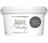 biancoShabby® Chalk Paint 'Grigio Antracite' Peinture à la craie pour meubles et murs, effet vintage, shabby chic, extra mat (2,5 Litres)